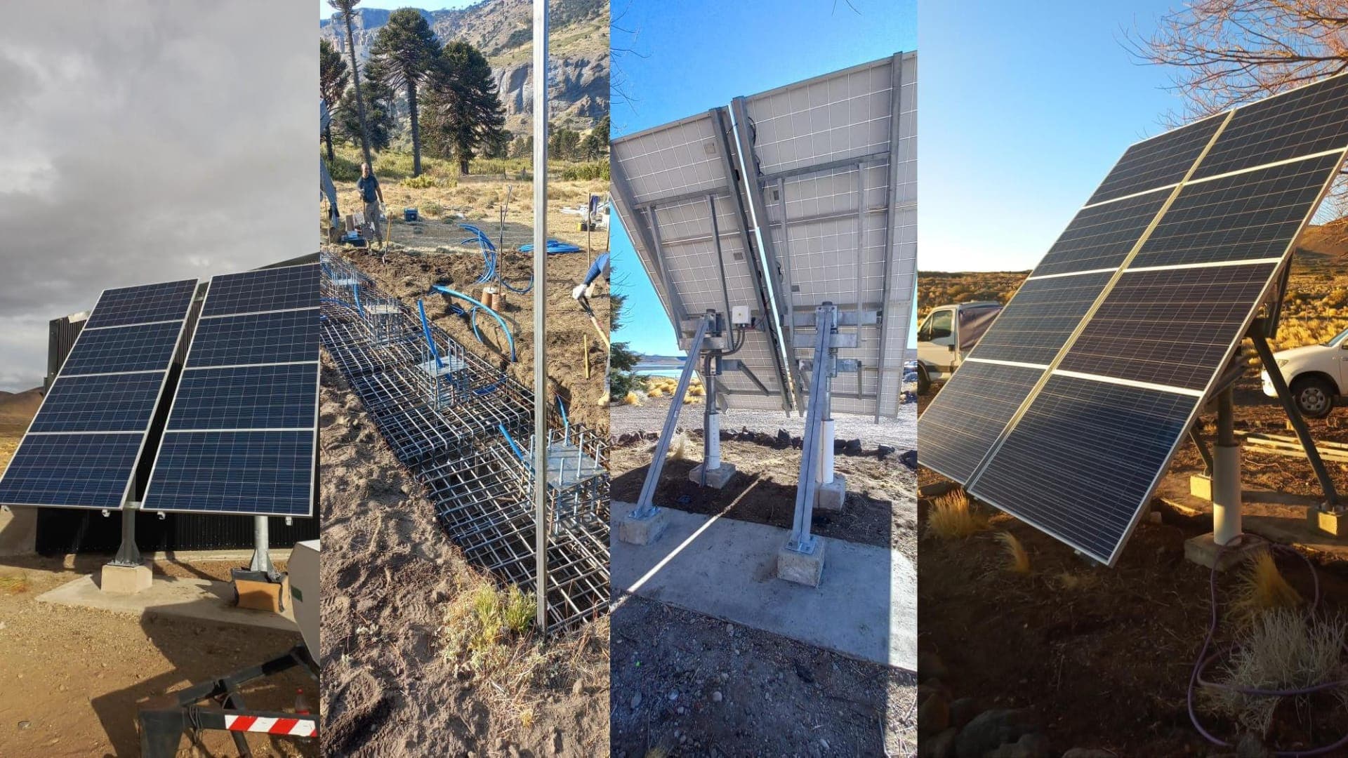 Montaje de estructuras y paneles solares en Neuquén